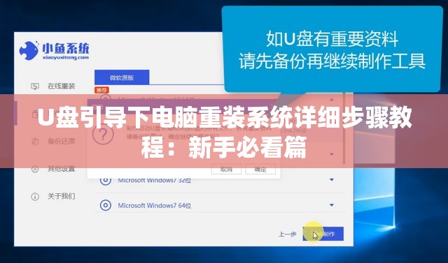 U盘引导下电脑重装系统详细步骤教程：新手必看篇