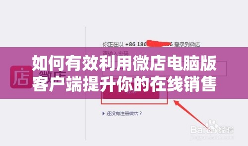 如何有效利用微店电脑版客户端提升你的在线销售业绩