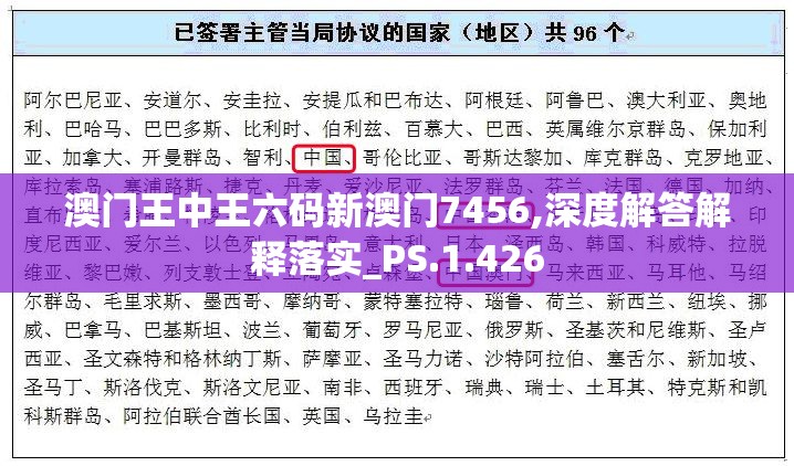 澳门王中王六码新澳门7456,深度解答解释落实_PS.1.426