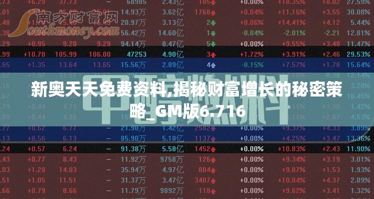 新奥天天免费资料,揭秘财富增长的秘密策略_GM版6.716