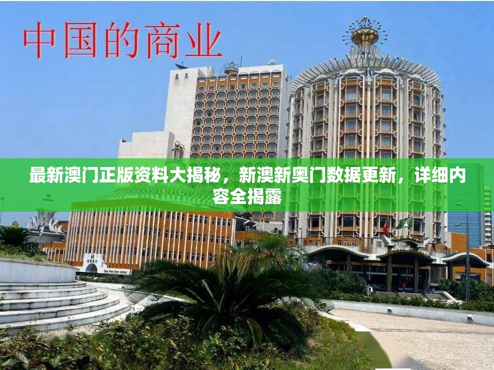 最新澳门正版资料大揭秘，新澳新奥门数据更新，详细内容全揭露